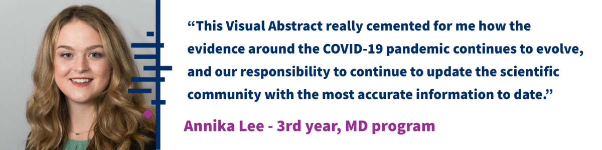“This Visual Abstract really cemented for me how the evidence around the COVID-19 pandemic continues to evolve, and our responsibility to continue to update the scientific community with the most accurate information to date.”