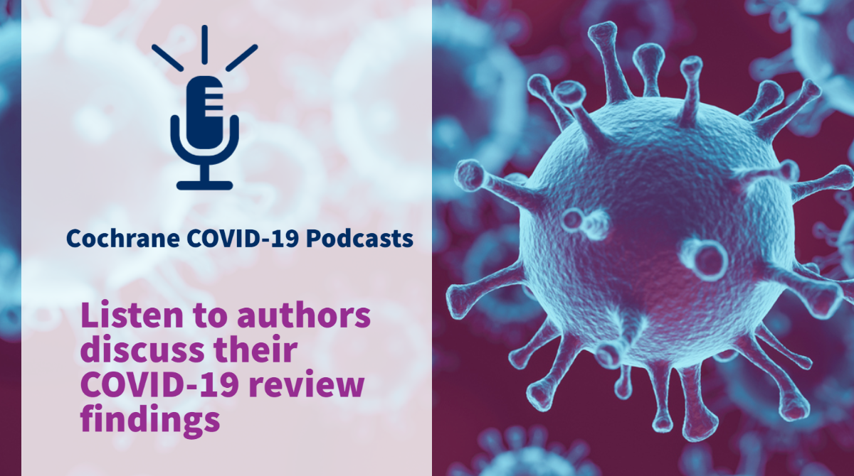 COVID-19 virus with podcast icon