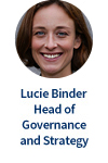 Lucie Binder, 거버넌스와 전략 책임자