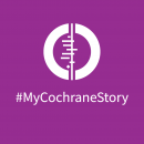 White Cochrane logo on purple background, below which says #MyCochraneStory