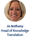 Knowledge Translation部長、Jo Anthony