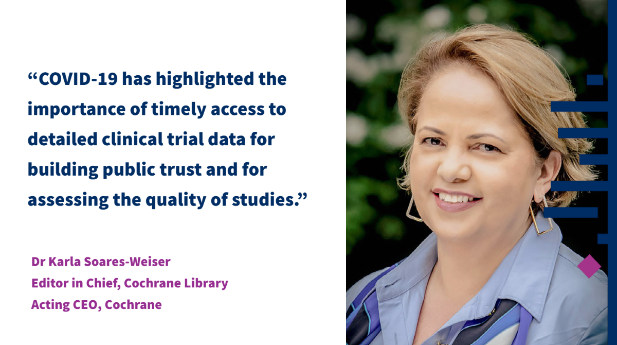 "COVID-19 has highlighted the importance of timely access to detailed clinical trial data for building public trust and for assessing the quality of studies."