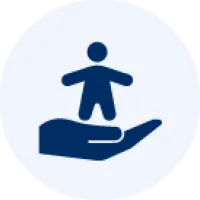 Icon with a hand and a human figure