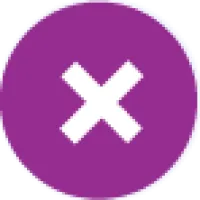 An x mark on a purple rounded background
