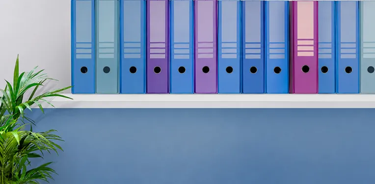 Row of folders