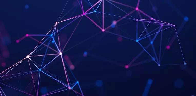 An abstract representation of a network of flashing points