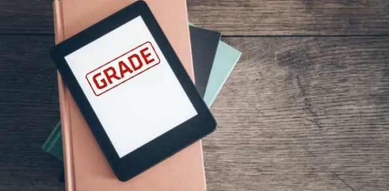 Tablet with the GRADE logo on it