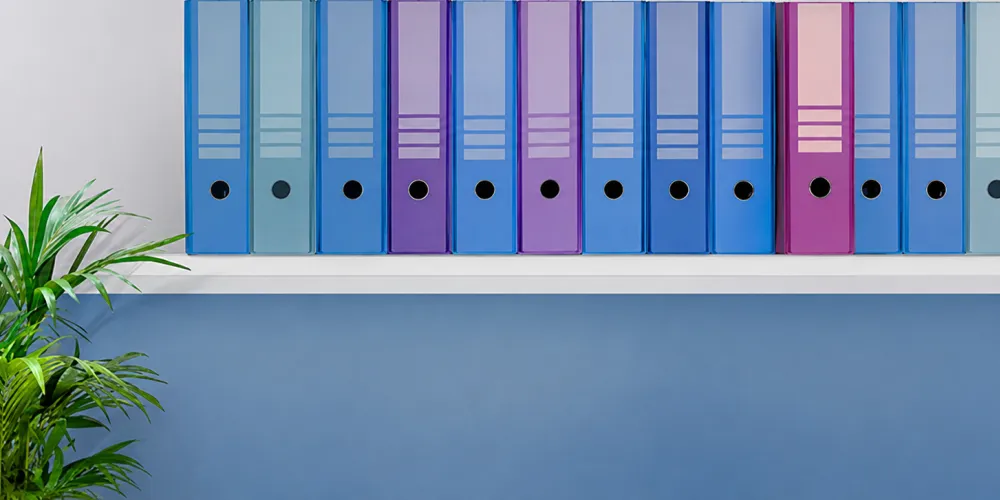 Row of folders